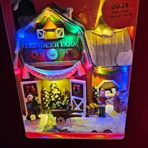 North Spruce Lane Reindeer Farm Christmas Village Scene–2025 Holiday Collection